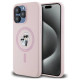 Karl Lagerfeld Silicone Karl&Choupette Ring MagSafe case for iPhone 15 Pro Max - pink