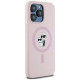 Karl Lagerfeld Silicone Karl&Choupette Ring MagSafe case for iPhone 15 Pro Max - pink