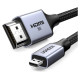 Ugreen HD164 15516 micro HDMI / HDMI 2.1 8K cable 1m - gray