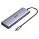 Ugreen CM498 15600 USB-C Adapter - 3x USB-A 3.0 / HDMI / VGA / RJ45 / SD / TF Card Reader / USB-C PD - Gray