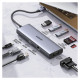 Ugreen CM498 15600 USB-C Adapter - 3x USB-A 3.0 / HDMI / VGA / RJ45 / SD / TF Card Reader / USB-C PD - Gray