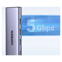Ugreen HUB Ugreen CM511 15597 5in1 USB-C - USB-C PD / HDMI / 3x USB-A 3.0 - gray