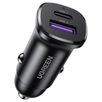 Ugreen EC305 25845 car charger USB-C USB-A 30W - black