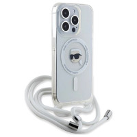 Karl Lagerfeld Crossbody IML Karl Head MagSafe case for iPhone 15 Pro - transparent