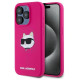Karl Lagerfeld Silicone Choupette Head MagSafe case for iPhone 15 Pro - pink
