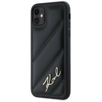 Karl Lagerfeld Diagonal Quilted Script case for iPhone 11 / Xr - black