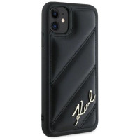 Karl Lagerfeld Diagonal Quilted Script case for iPhone 11 / Xr - black