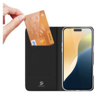 Dux Ducis Skin Pro iPhone 16 Plus Case with Flip and Card Slot - Black