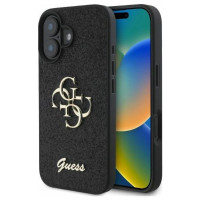 Guess Fixed Glitter Big 4G case for iPhone 16 - black