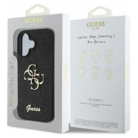 Guess Fixed Glitter Big 4G case for iPhone 16 - black