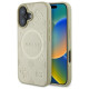 Guess Saffiano Peony Classic Logo MagSafe case for iPhone 16 - gold