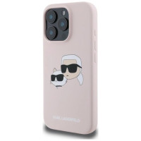 Karl Lagerfeld Silicone Case Heads Print MagSafe for iPhone 16 Pro - Pink