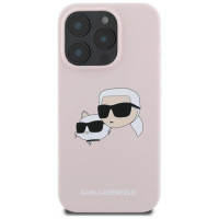 Karl Lagerfeld Silicone Case Heads Print MagSafe for iPhone 16 Pro - Pink