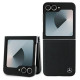 Mercedes Leather Wood Imitation MagSafe Case for Samsung Galaxy Z Flip 6 - Black