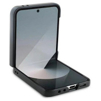 Mercedes Leather Wood Imitation MagSafe Case for Samsung Galaxy Z Flip 6 - Black