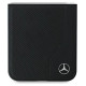 Mercedes Leather Wood Imitation MagSafe Case for Samsung Galaxy Z Flip 6 - Black