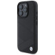 BMW Signature Leather Crossing Lines Pattern iPhone 16 Pro Case - Black