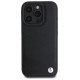 BMW Signature Leather Crossing Lines Pattern iPhone 16 Pro Case - Black