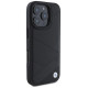 BMW Signature Leather Crossing Lines Pattern iPhone 16 Pro Case - Black