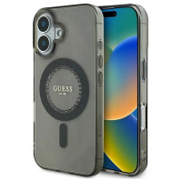 Guess IML Rhinestones MagSafe iPhone 16 Plus Case - Black