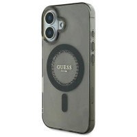Guess IML Rhinestones MagSafe iPhone 16 Case - Black