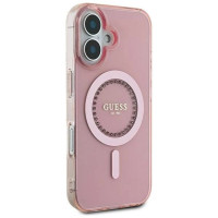 Guess IML Rhinestones MagSafe iPhone 16 Case - Pink