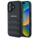 Mercedes AMG Leather Debossed Lines Black Logo iPhone 16 Case - Black