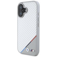 BMW M Carbon Tricolor Line MagSafe iPhone 16 Case - Gray