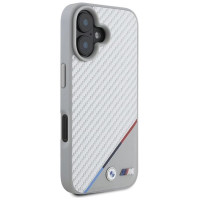 BMW M Carbon Tricolor Line MagSafe iPhone 16 Case - Gray