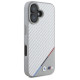 BMW M Carbon Tricolor Line MagSafe iPhone 16 Case - Gray