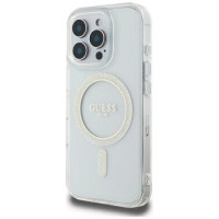 Guess GUHMP16LHFGERET iPhone 16 Pro 6.3" transparent hardcase IML Glitter Circle MagSafe