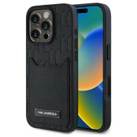 Karl Lagerfeld Cardslots Monogram iPhone 16 Pro Max Case - Black