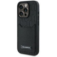 Karl Lagerfeld Cardslots Monogram iPhone 16 Pro Max Case - Black