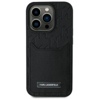 Karl Lagerfeld Cardslots Monogram iPhone 16 Pro Max Case - Black