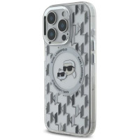 Karl Lagerfeld IML Monogram Karl & Choupette Head MagSafe iPhone 16 Pro Case - Clear