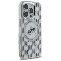 Karl Lagerfeld IML Monogram Karl & Choupette Head MagSafe iPhone 16 Pro Case - Clear