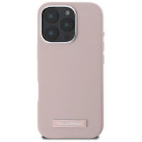 Karl Lagerfeld FW Metal Plate MagSafe iPhone 16 Pro Case - Pink