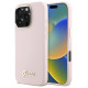 Guess Silicone Script Metal Logo & Frame iPhone 16 Pro Max Case - Pink