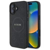 Guess Saffiano Peony Classic Logo MagSafe case for iPhone 16 - black