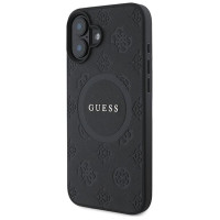 Guess Saffiano Peony Classic Logo MagSafe case for iPhone 16 - black