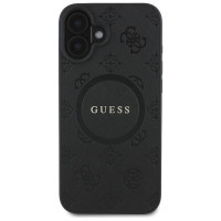 Guess Saffiano Peony Classic Logo MagSafe case for iPhone 16 - black