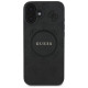 Guess Saffiano Peony Classic Logo MagSafe case for iPhone 16 - black