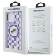 Karl Lagerfeld IML Monogram Karl & Choupette Head MagSafe Case for iPhone 15 Pro Max - Purple