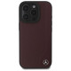 Mercedes MB Wood Imitation Leather MagSafe Case for iPhone 16 Pro Max - Red