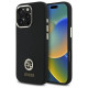 Guess Silicone Logo Strass 4G Case for iPhone 16 Pro - Black