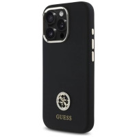 Guess Silicone Logo Strass 4G Case for iPhone 16 Pro - Black