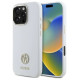 Guess Silicone Logo Strass 4G Case for iPhone 16 Pro Max - White