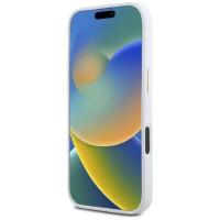 Guess Silicone Logo Strass 4G Case for iPhone 16 Pro Max - White