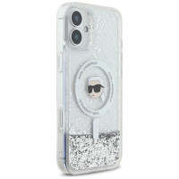 Karl Lagerfeld Liquid Glitter Karl Head Magsafe Case for iPhone 16 Plus - Clear