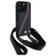 BMW M Edition Carbon Tricolor Lines & Strap Case for iPhone 16 Pro Max - Black